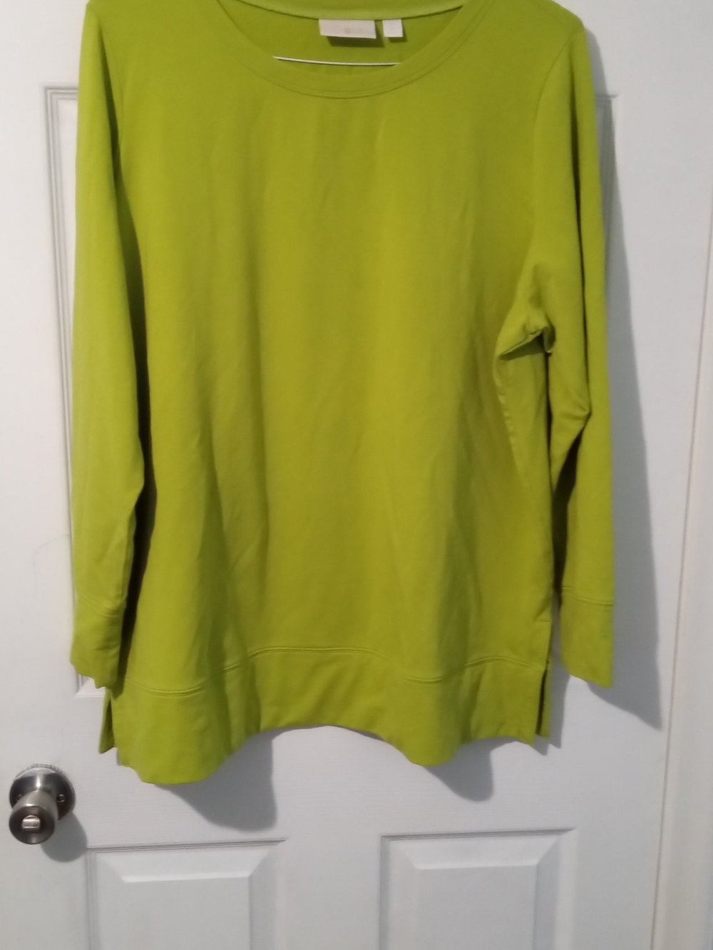 Relaxed Crewneck Tunic Top in Lime Green